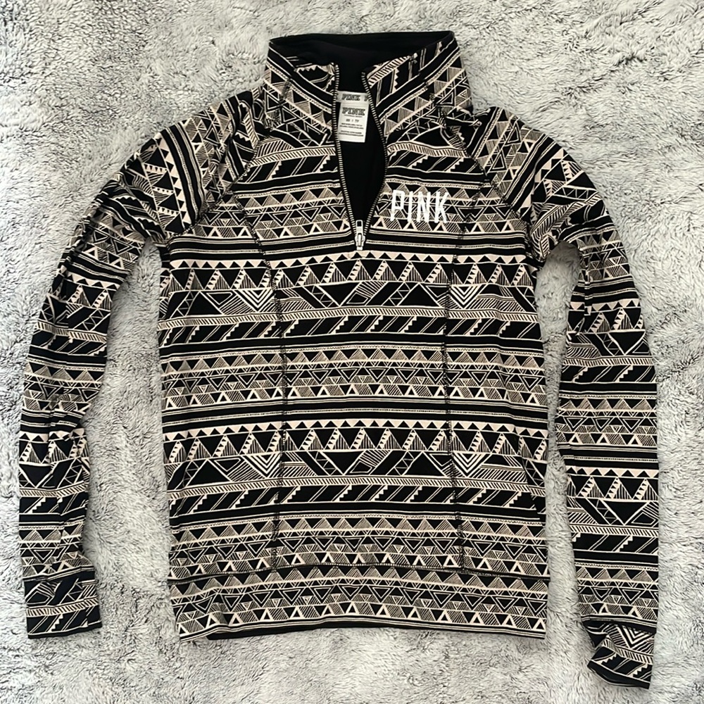 PINK Aztec Print Quarter Zip Sweatshirt!